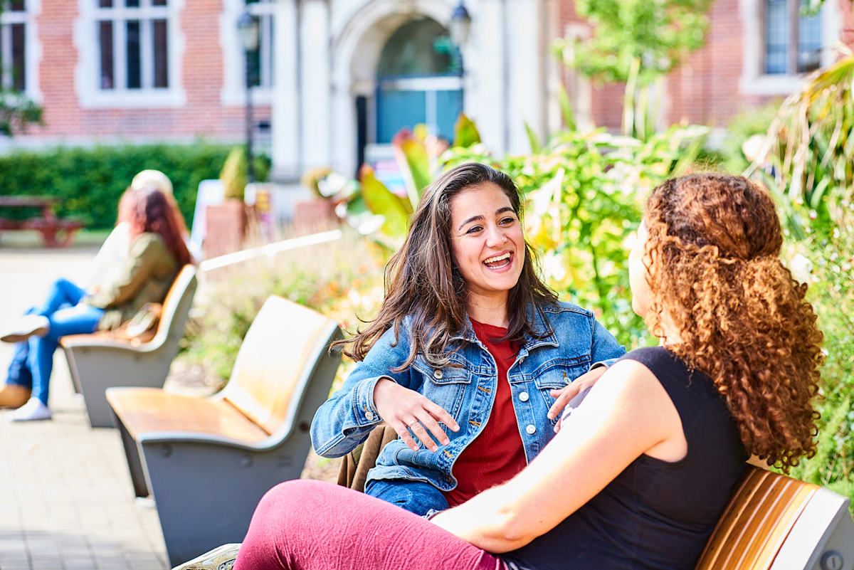 Students on Newcastle University campus