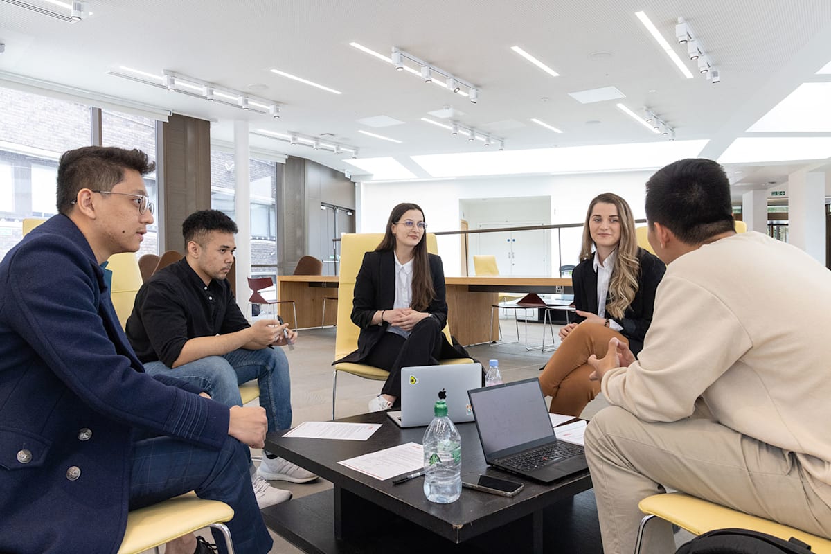 Students studying together at City, University of London
