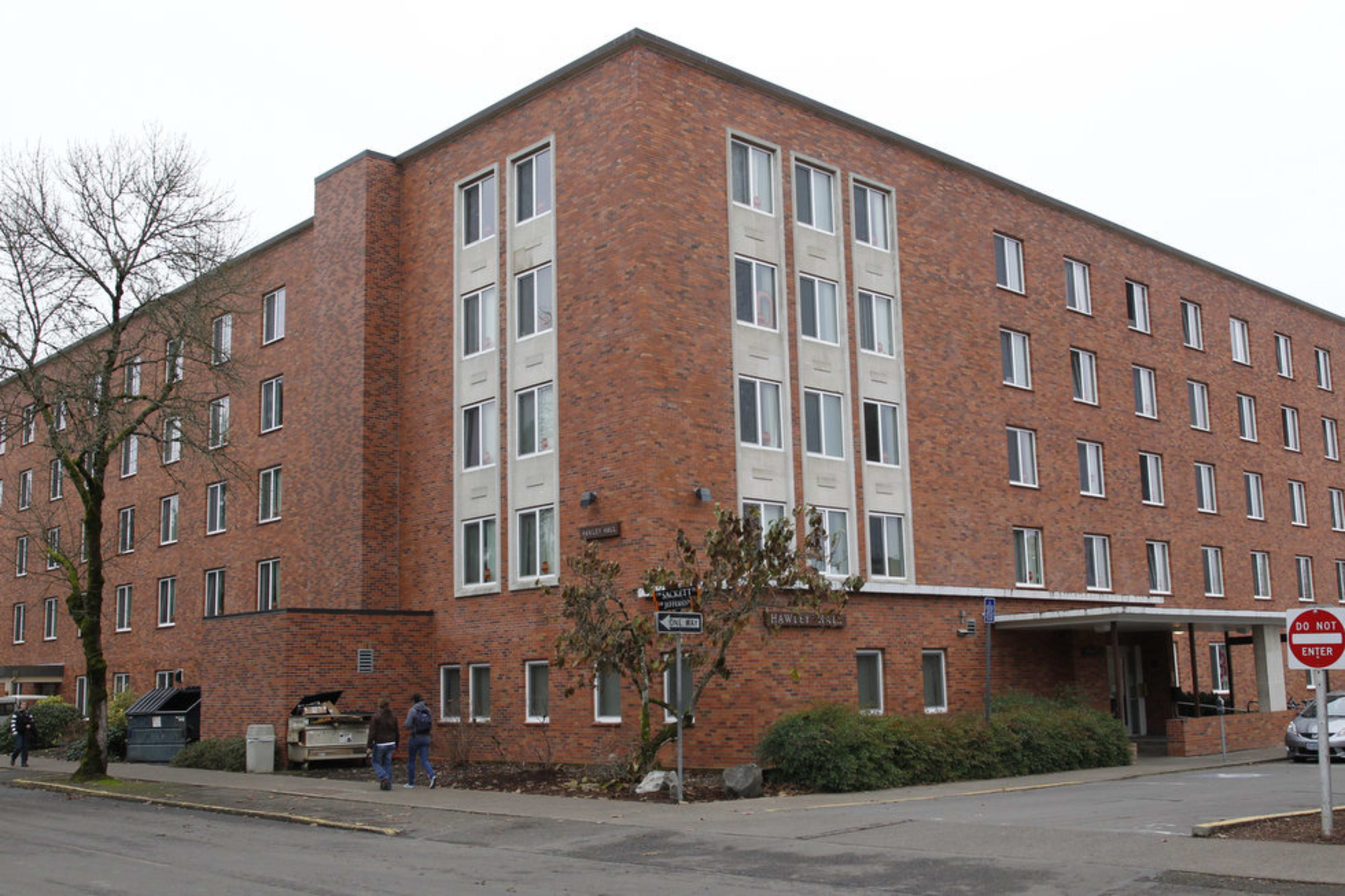Hawley Hall residence hall exterior at Oregon State University
