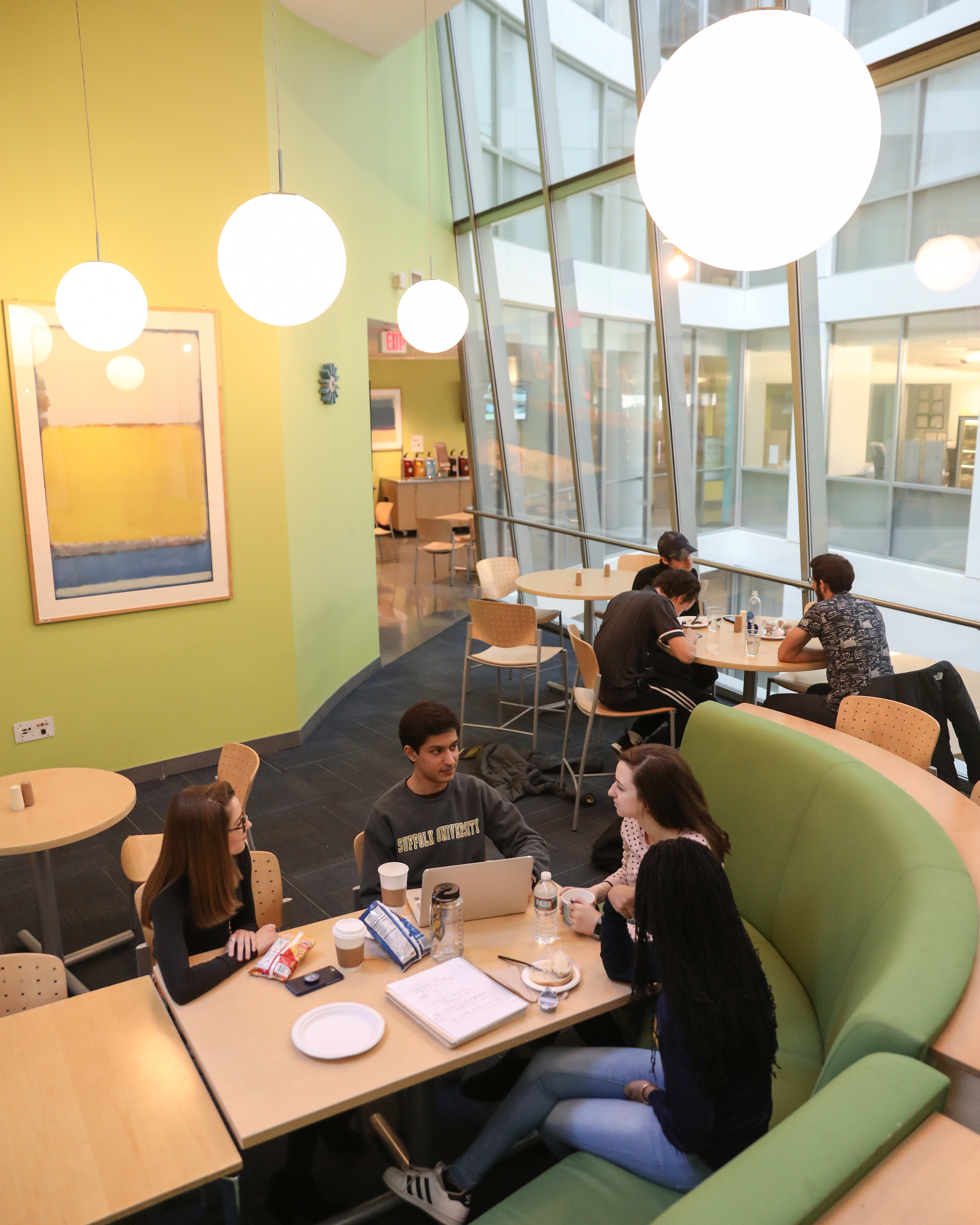 SLU students in the residential hall