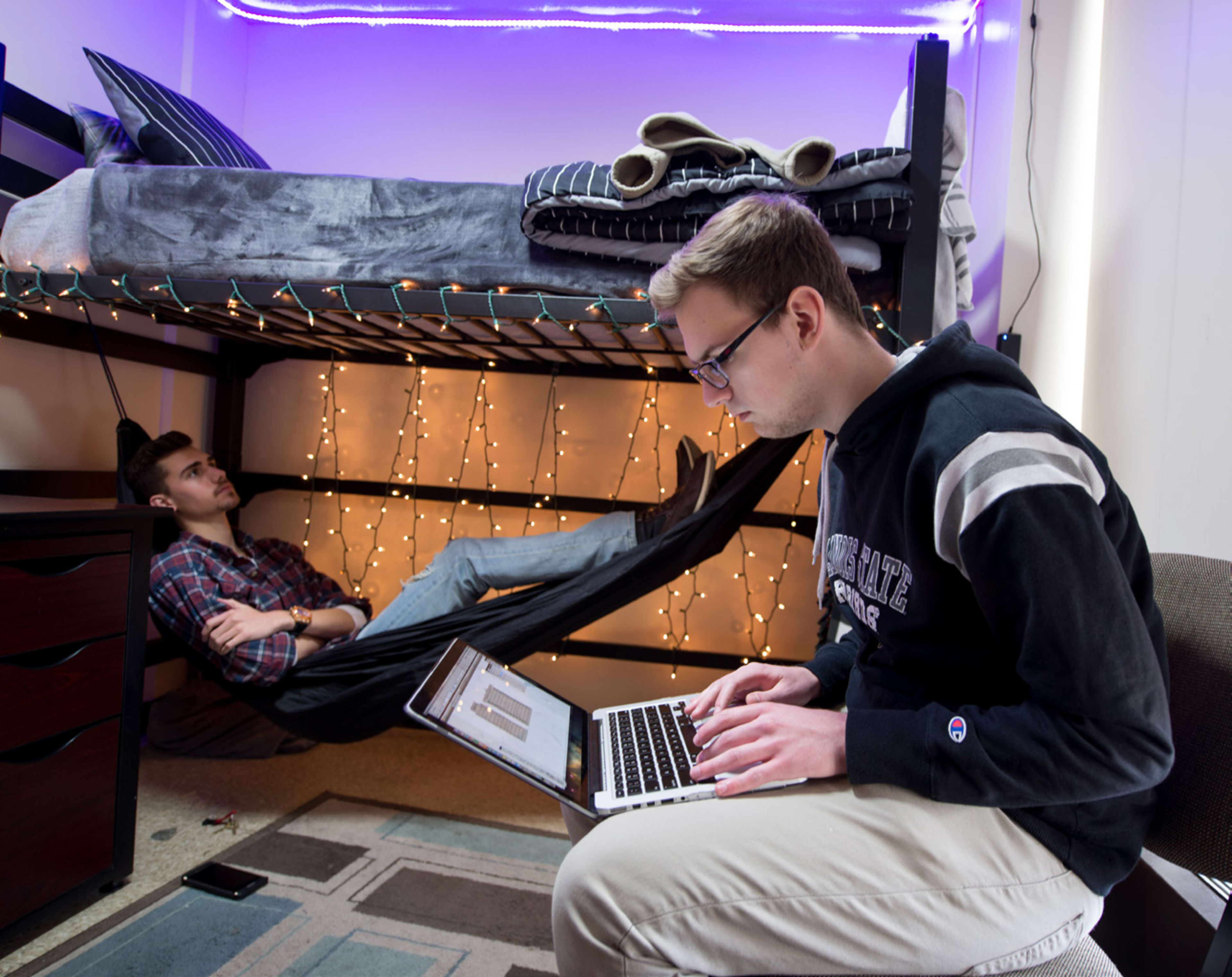 Study and relax in an Illinois State University residence hall