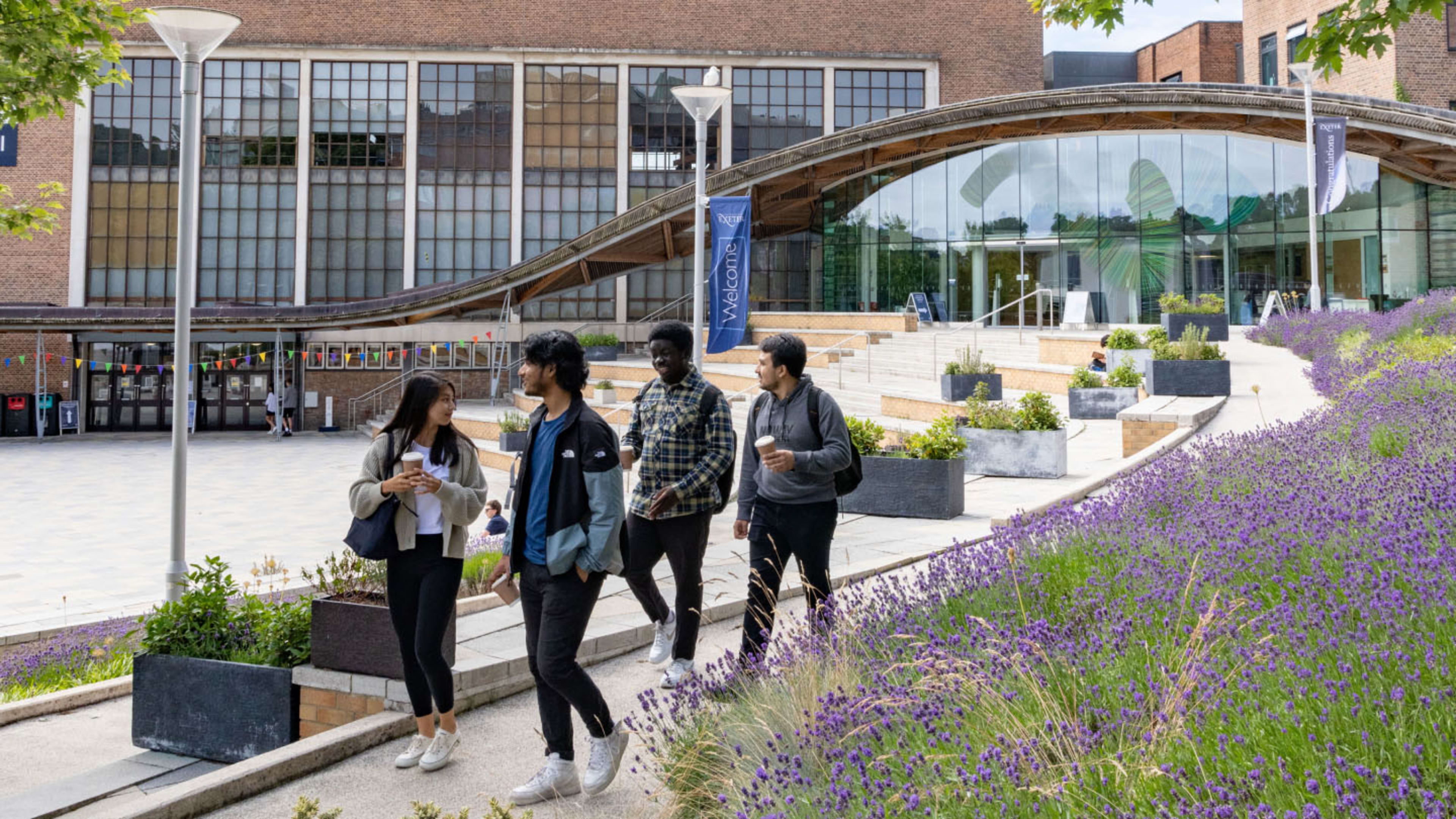 Students walking in Streatham Campus