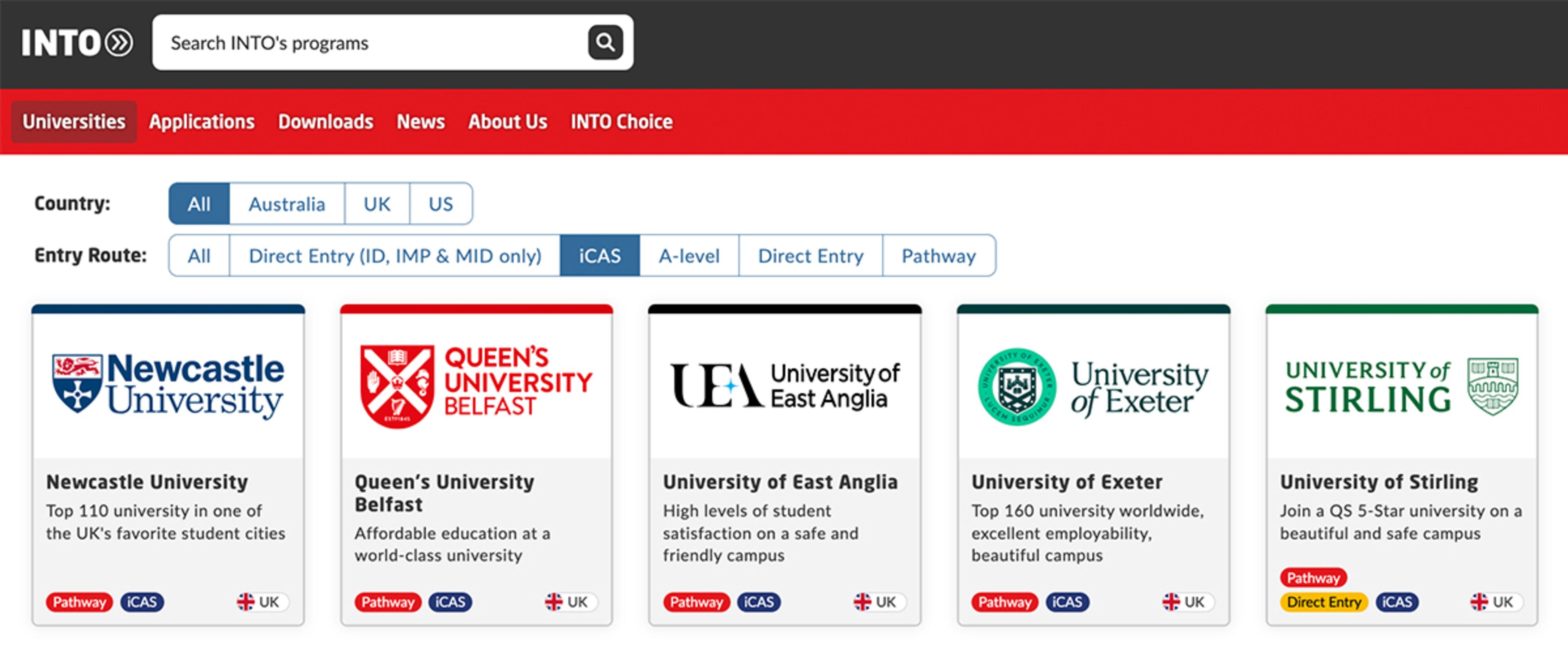 Image of iCAS search function on Partner Portal