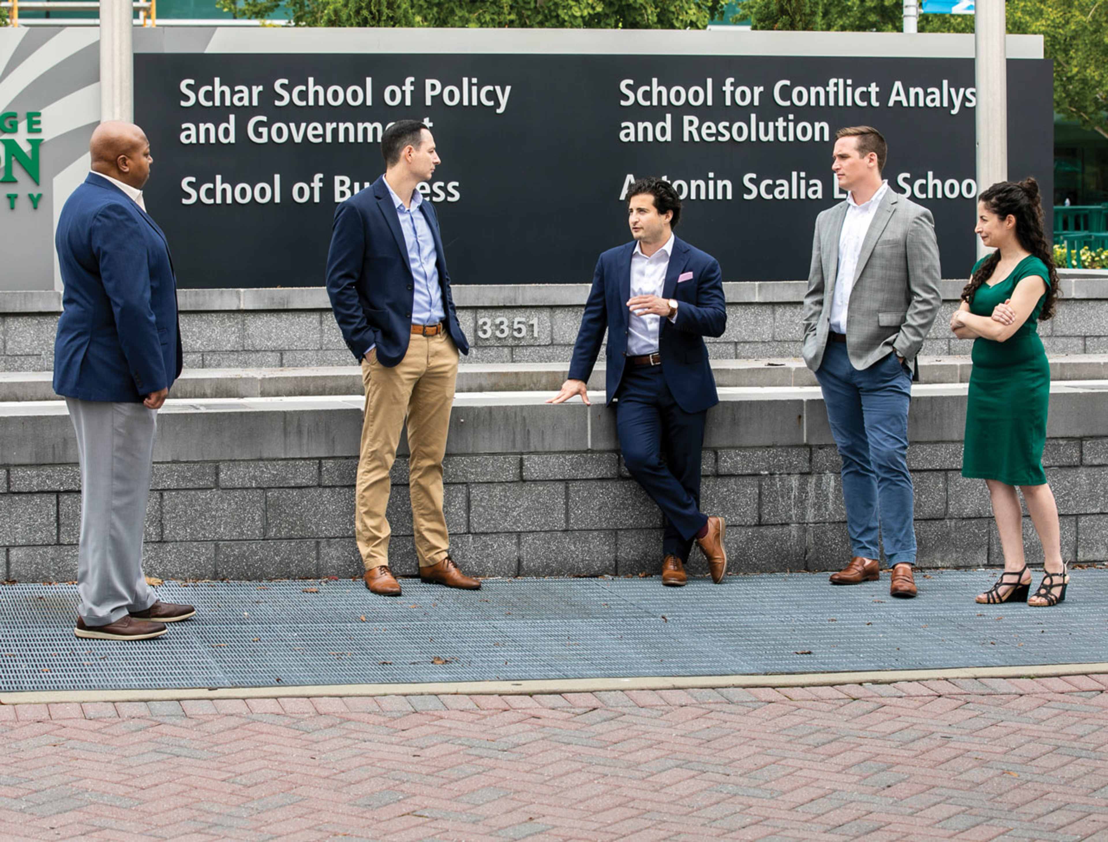 Graduate students on the George Mason campus