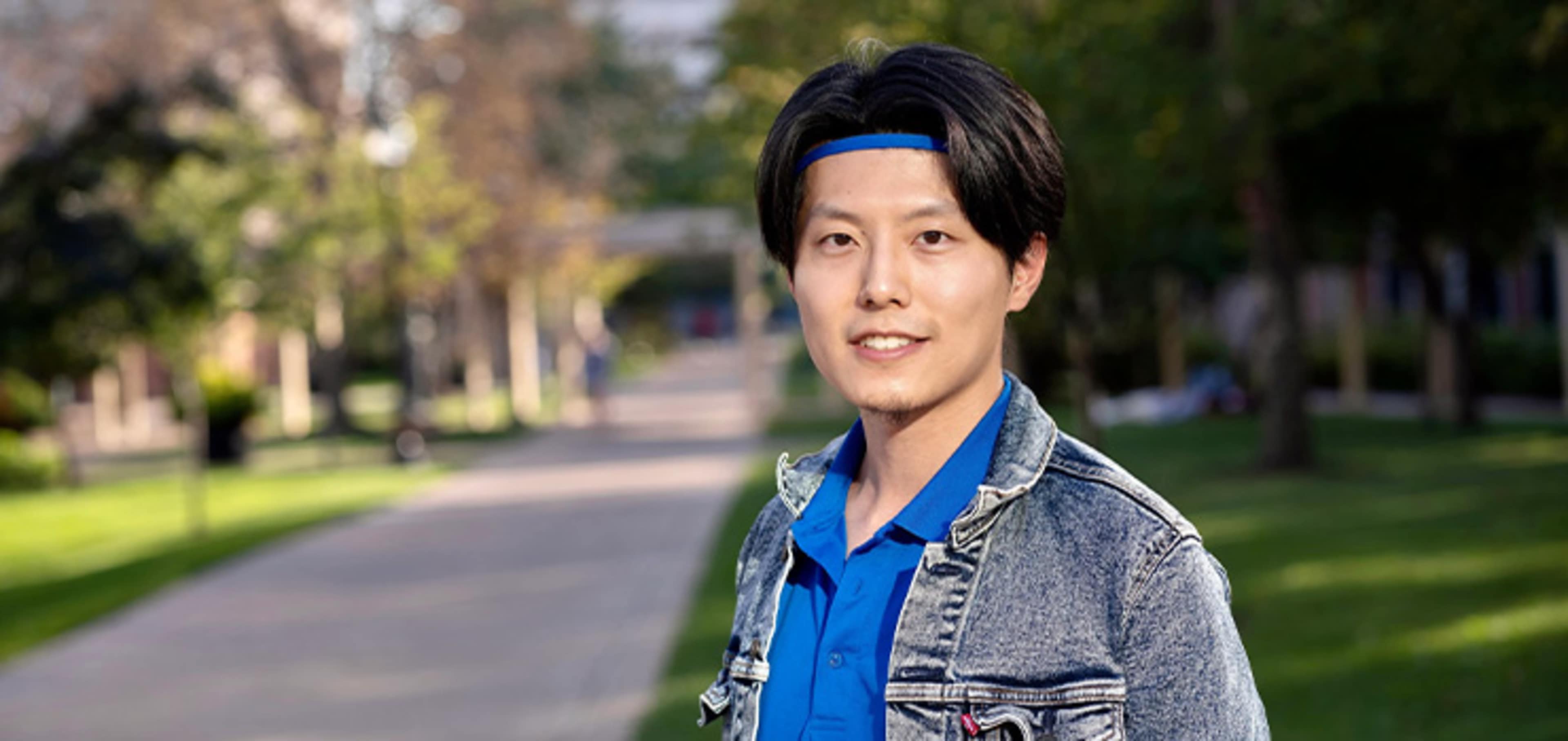 Student in a park