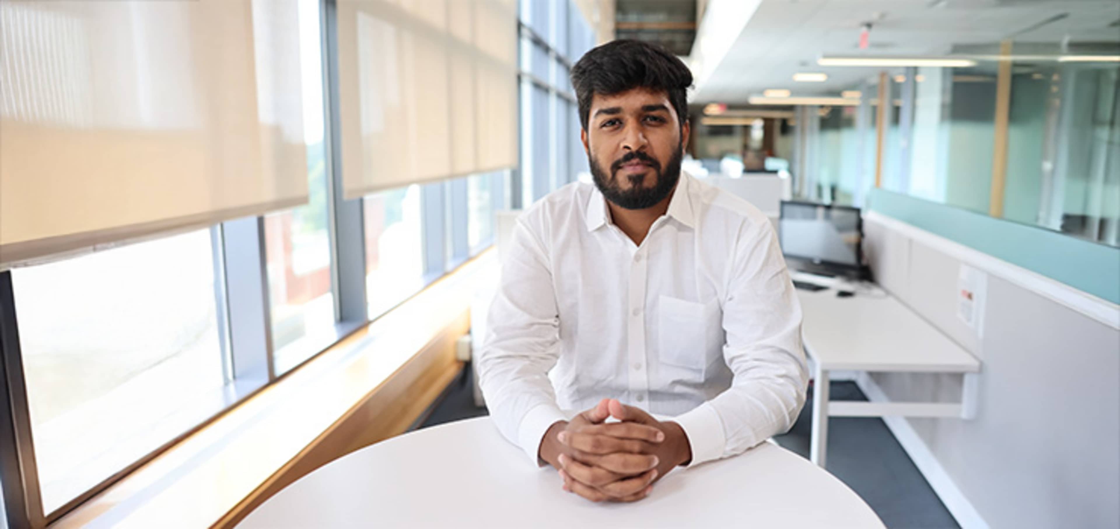 Student in an office