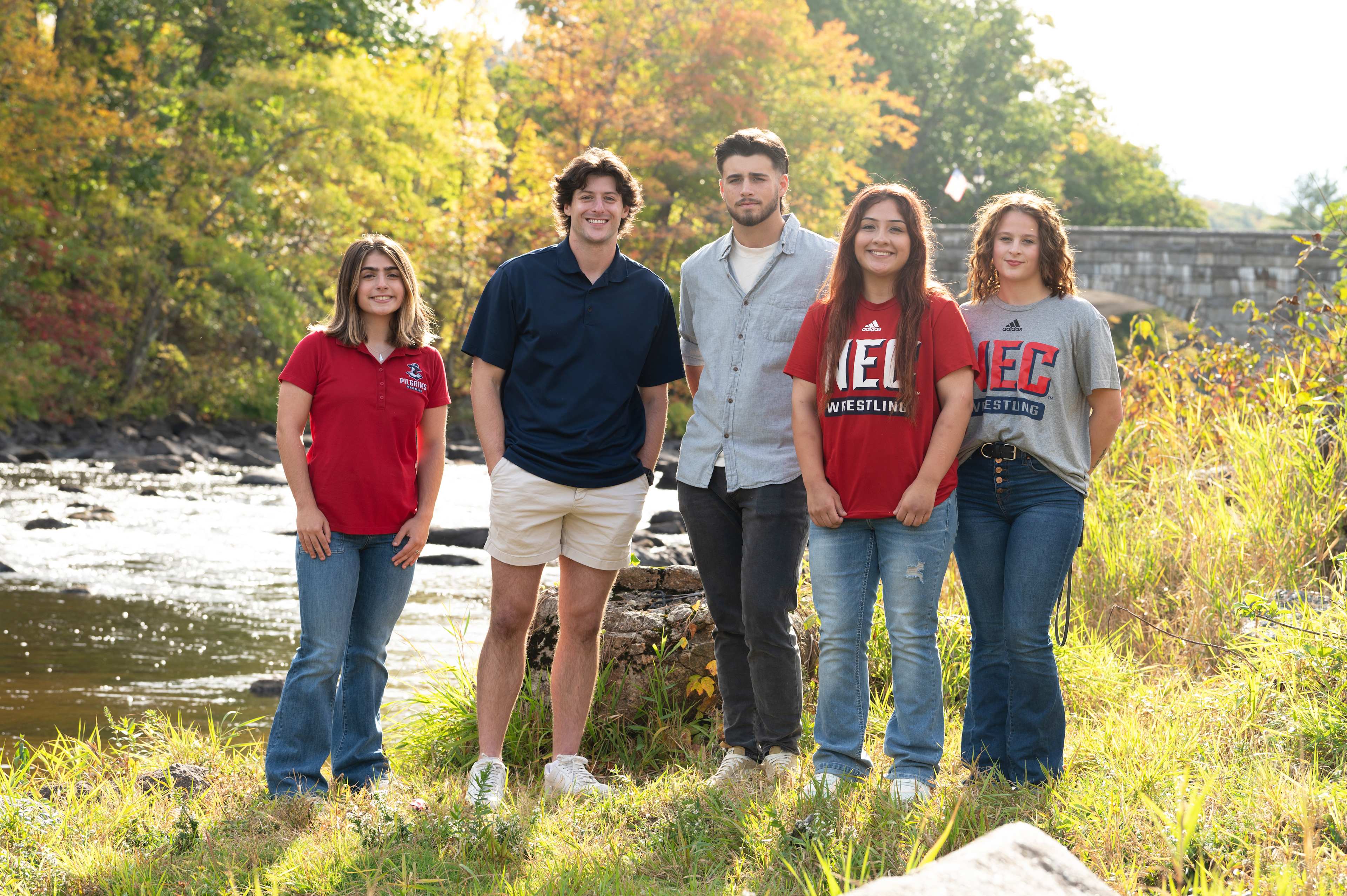 NEC students on a river