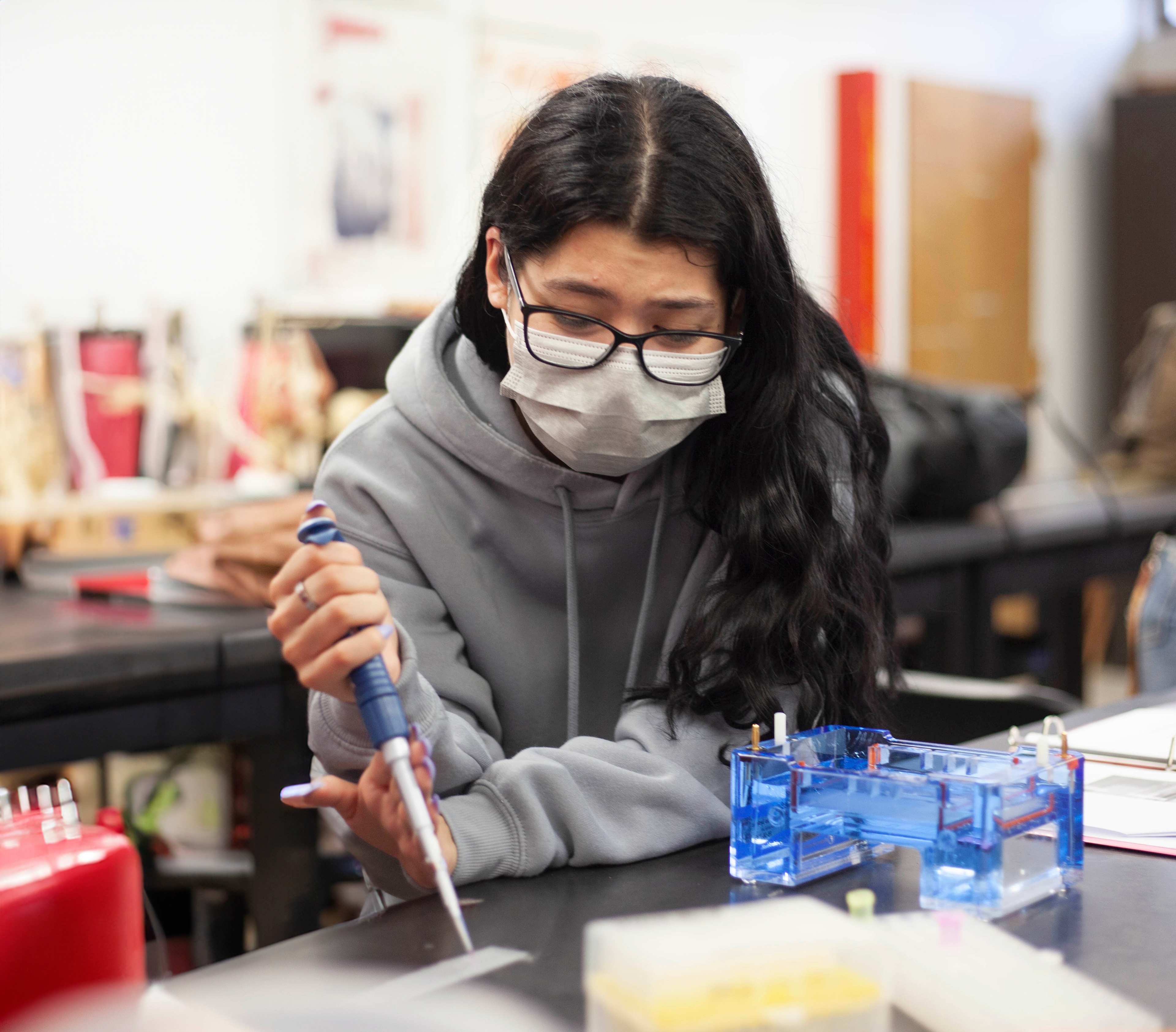 Student in lab