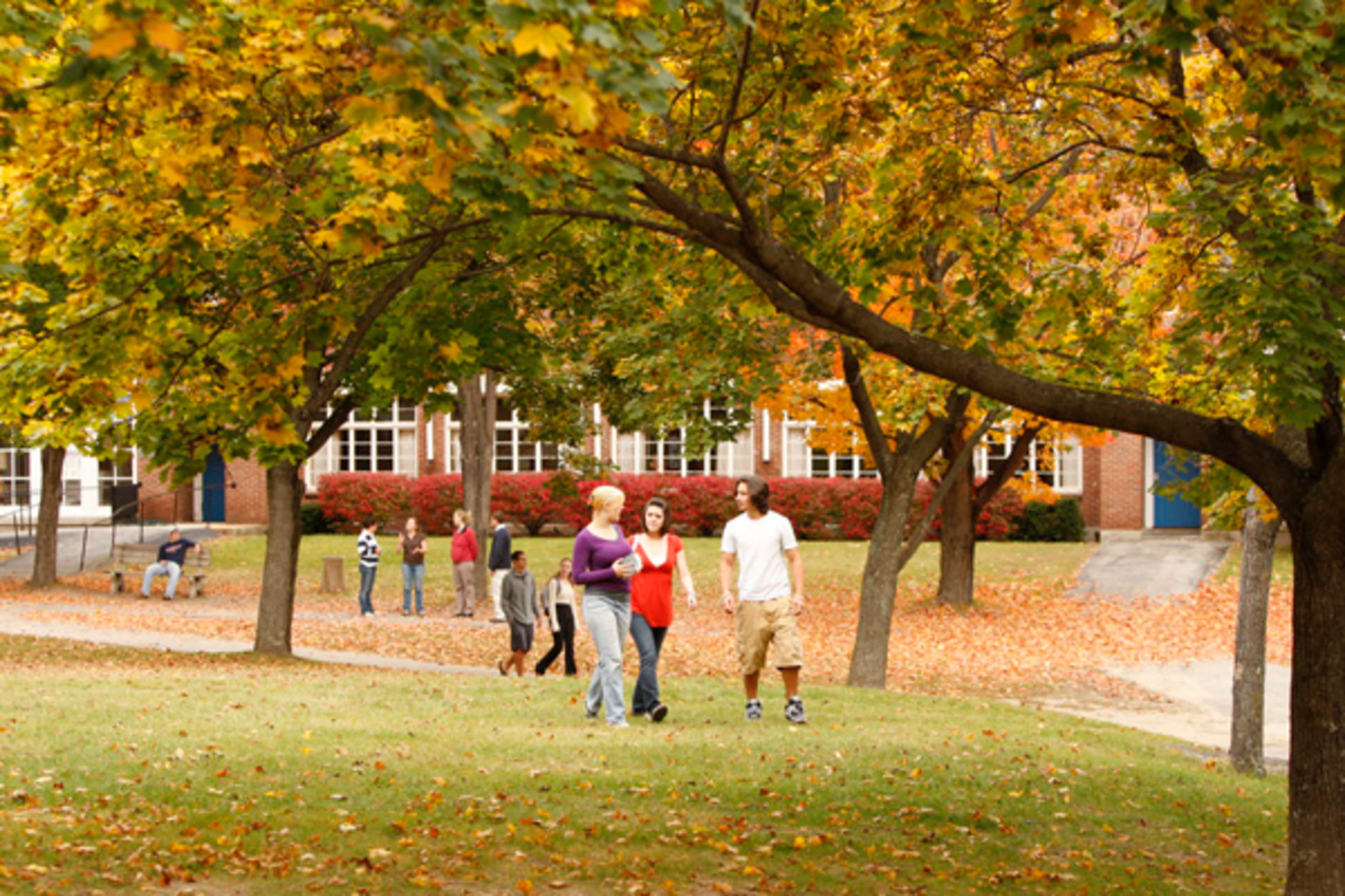 Students walking on campus