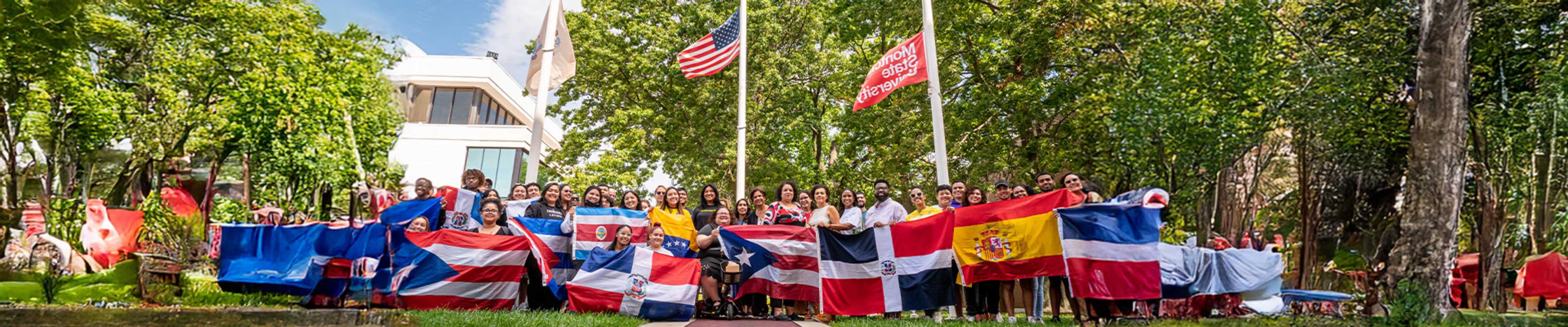 Students with flags