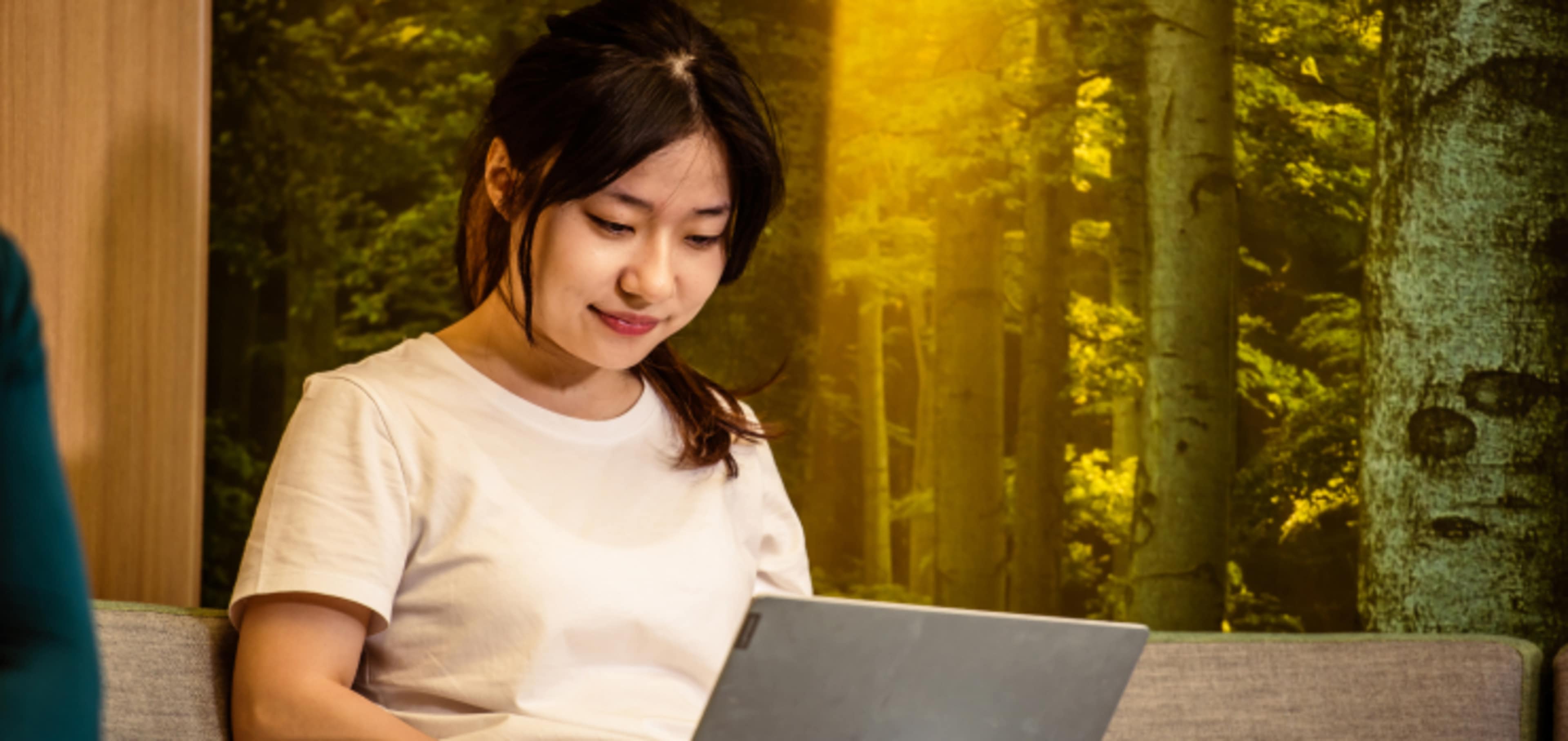 Girl using her laptop