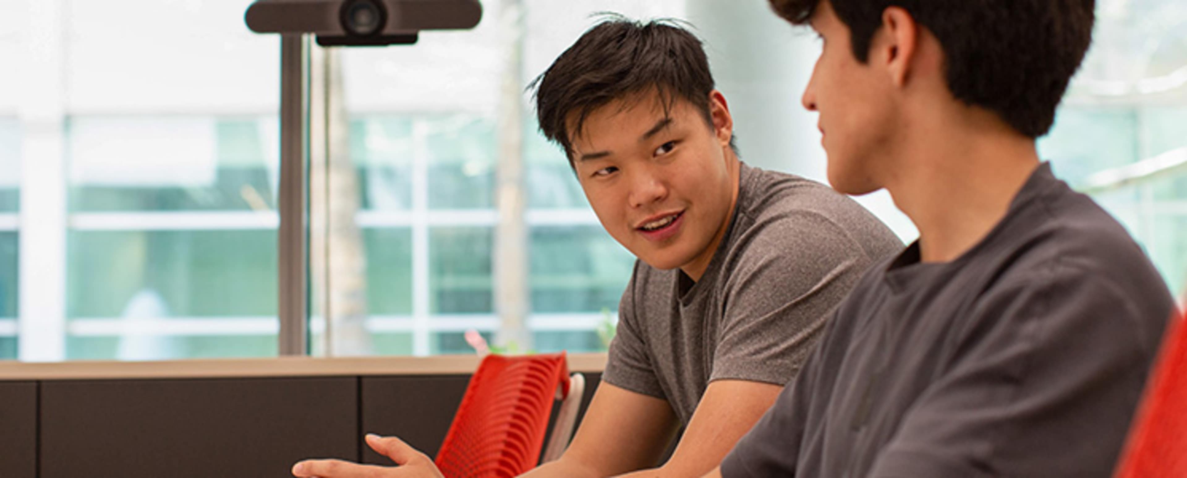 Students having a converssation