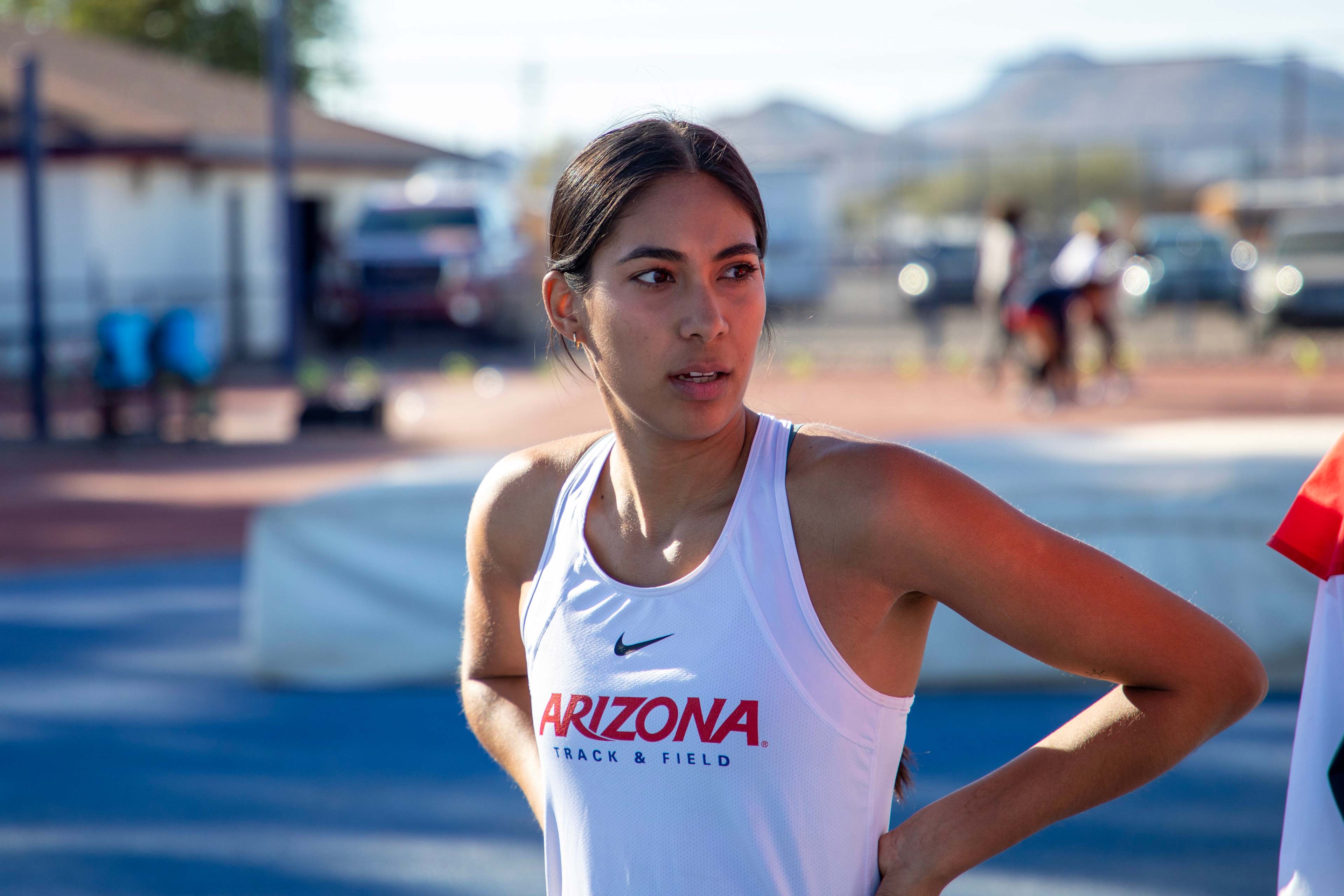 Student in the track with sport clothing