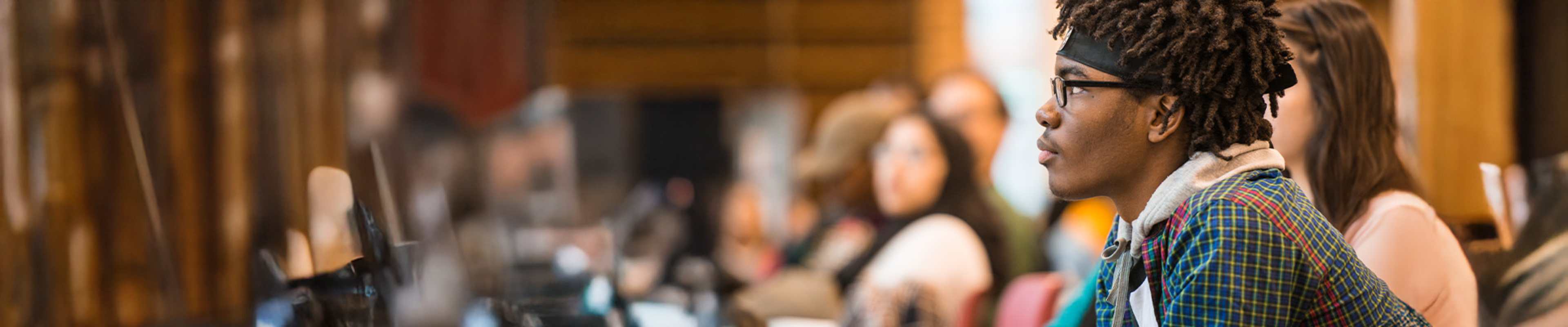 Student in class