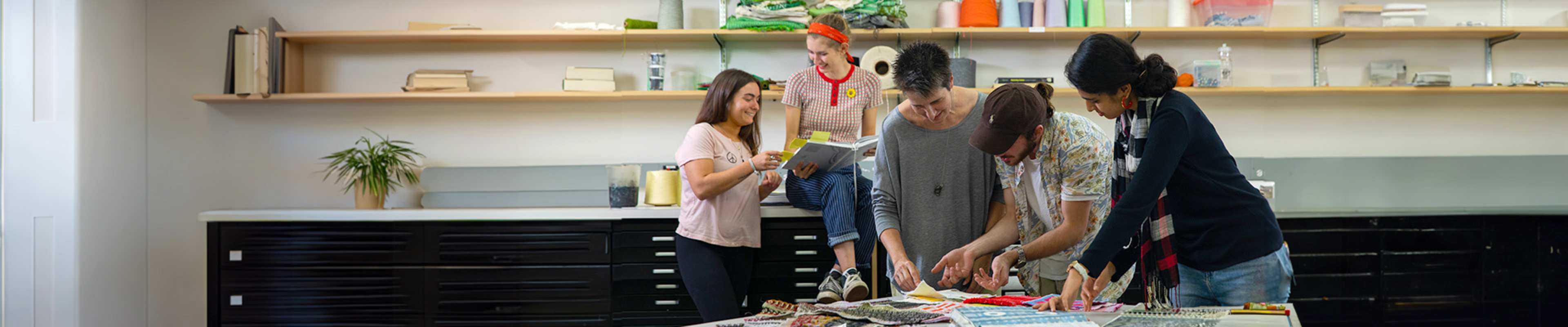 Students working in a project