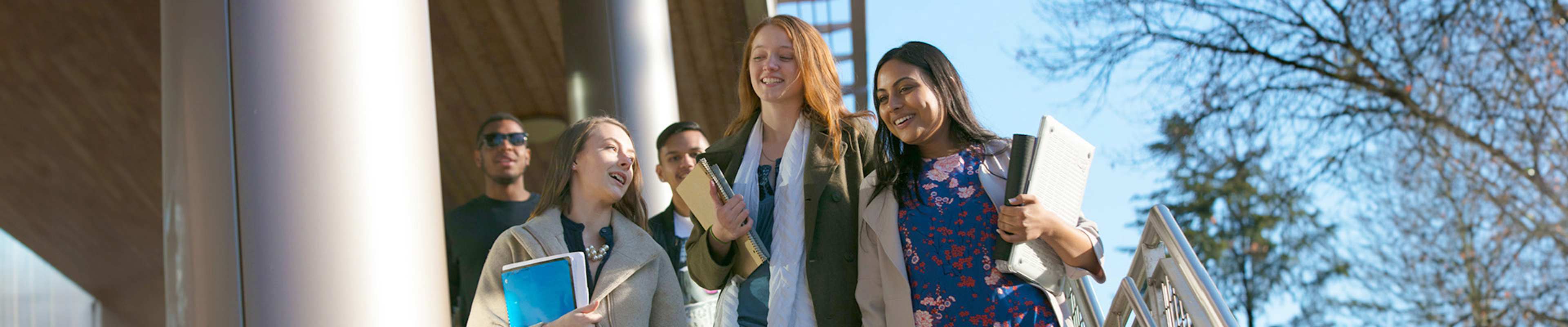 Students walking around the campus