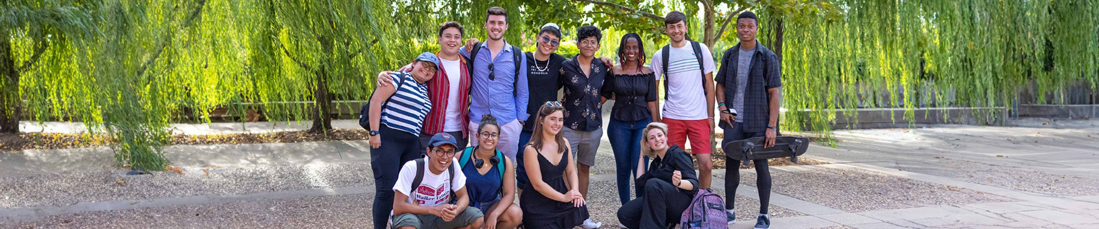 Students posing and smiling for the camera