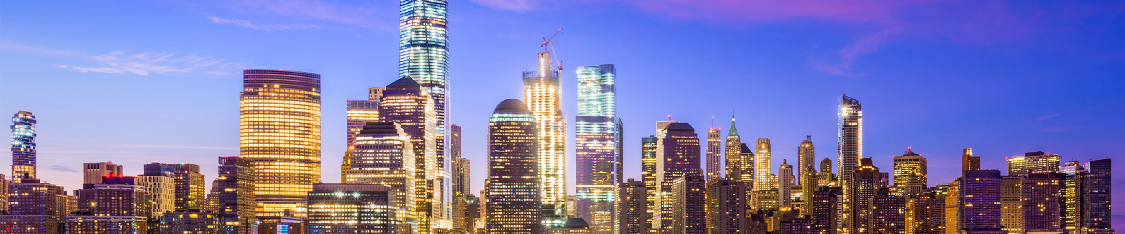 NYC skyline at night