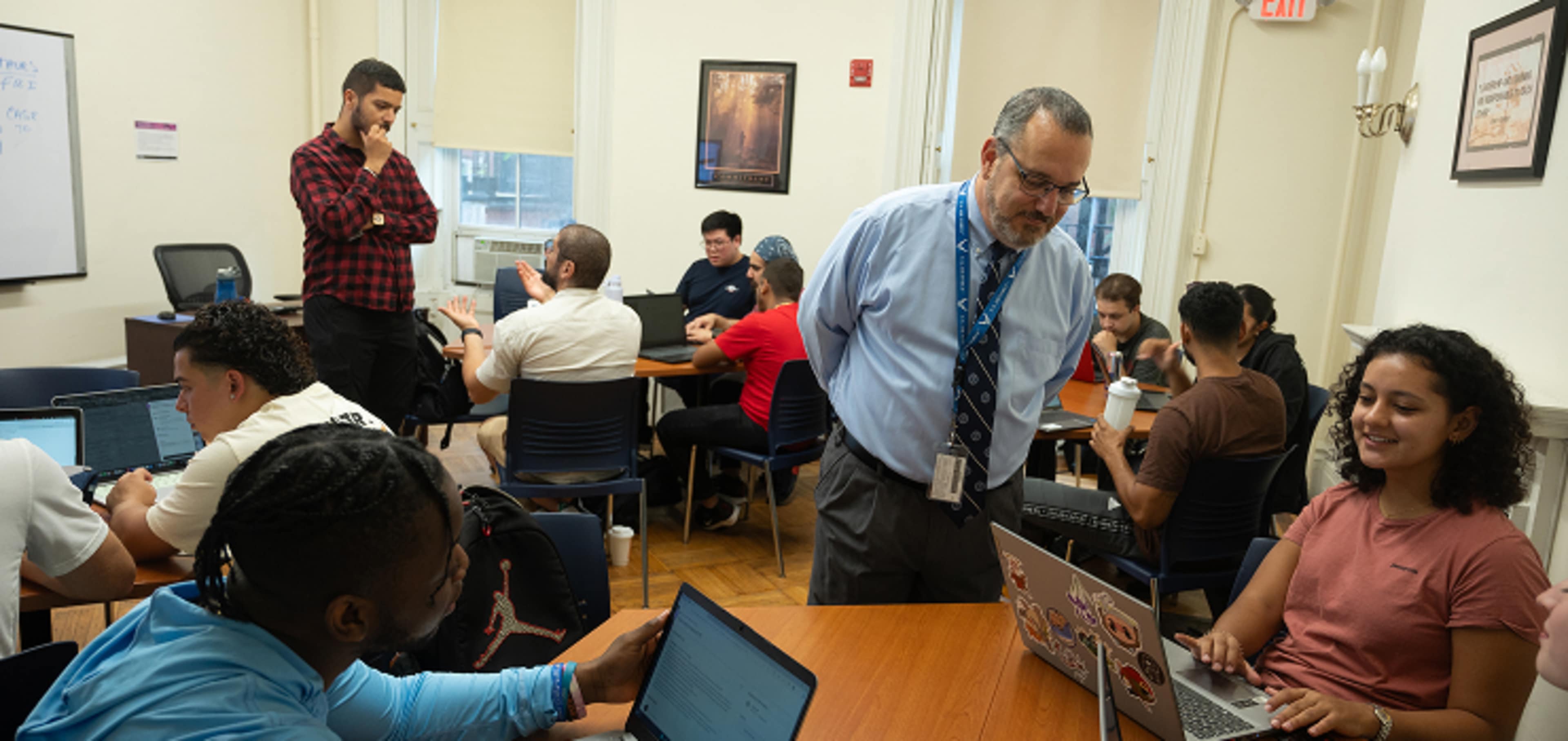 Students having a class
