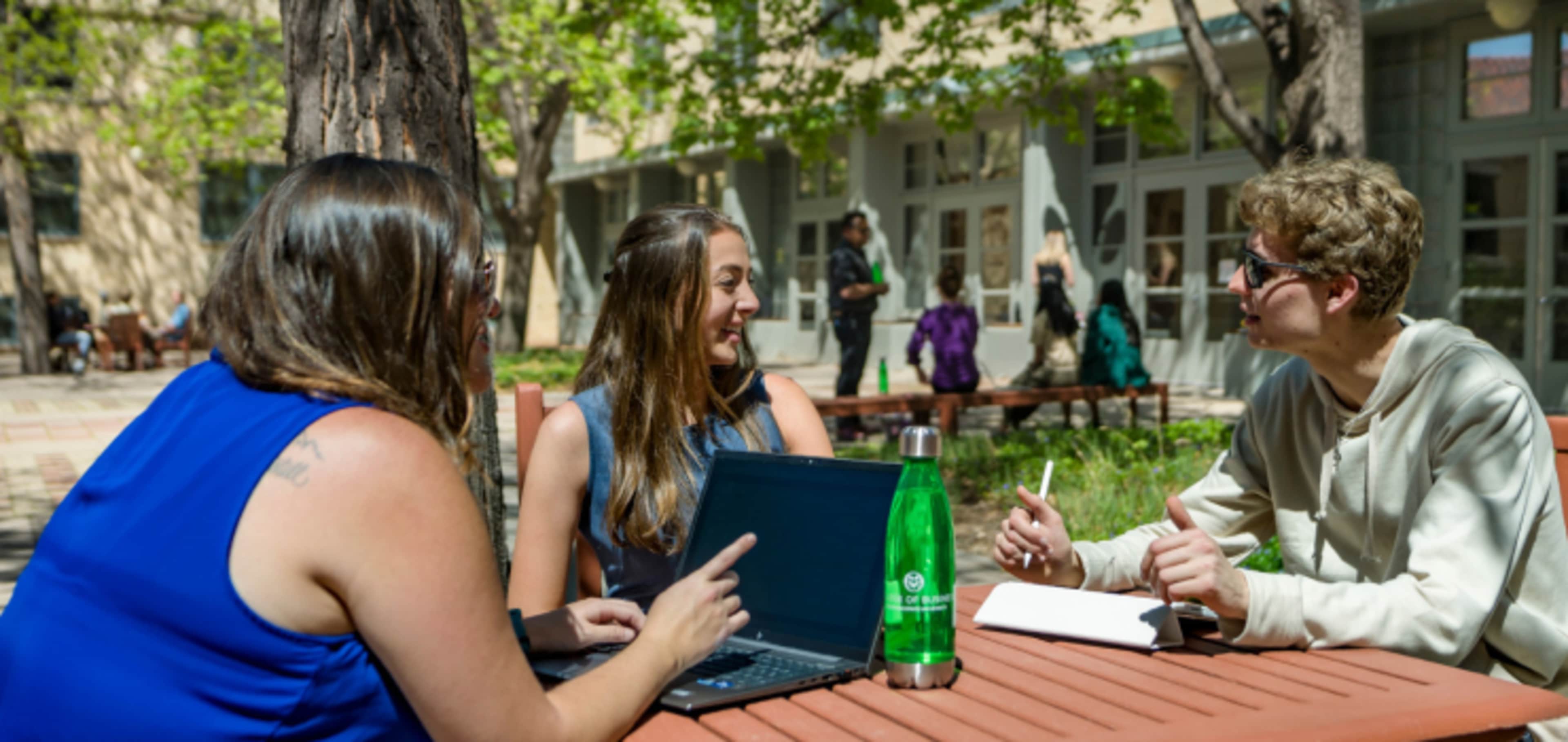 Colorado State University students studying in library 