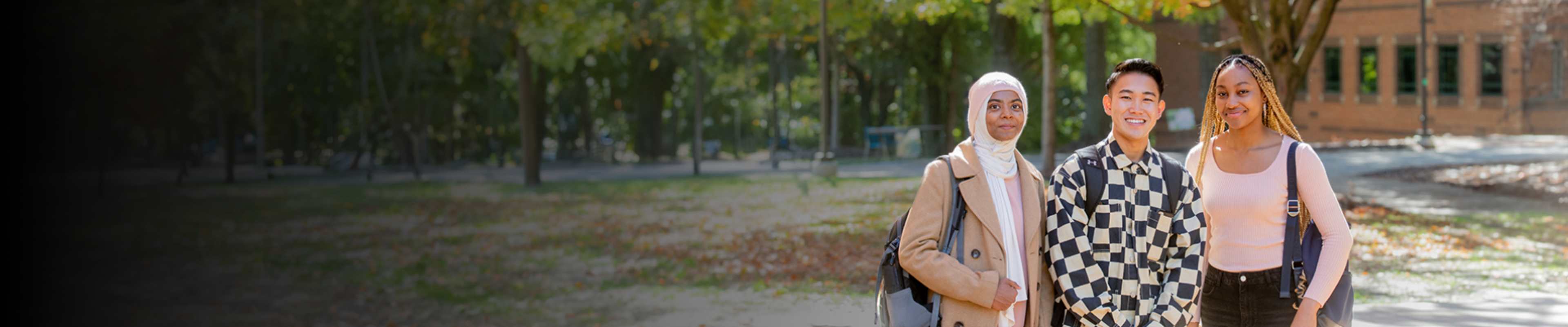 Three international students