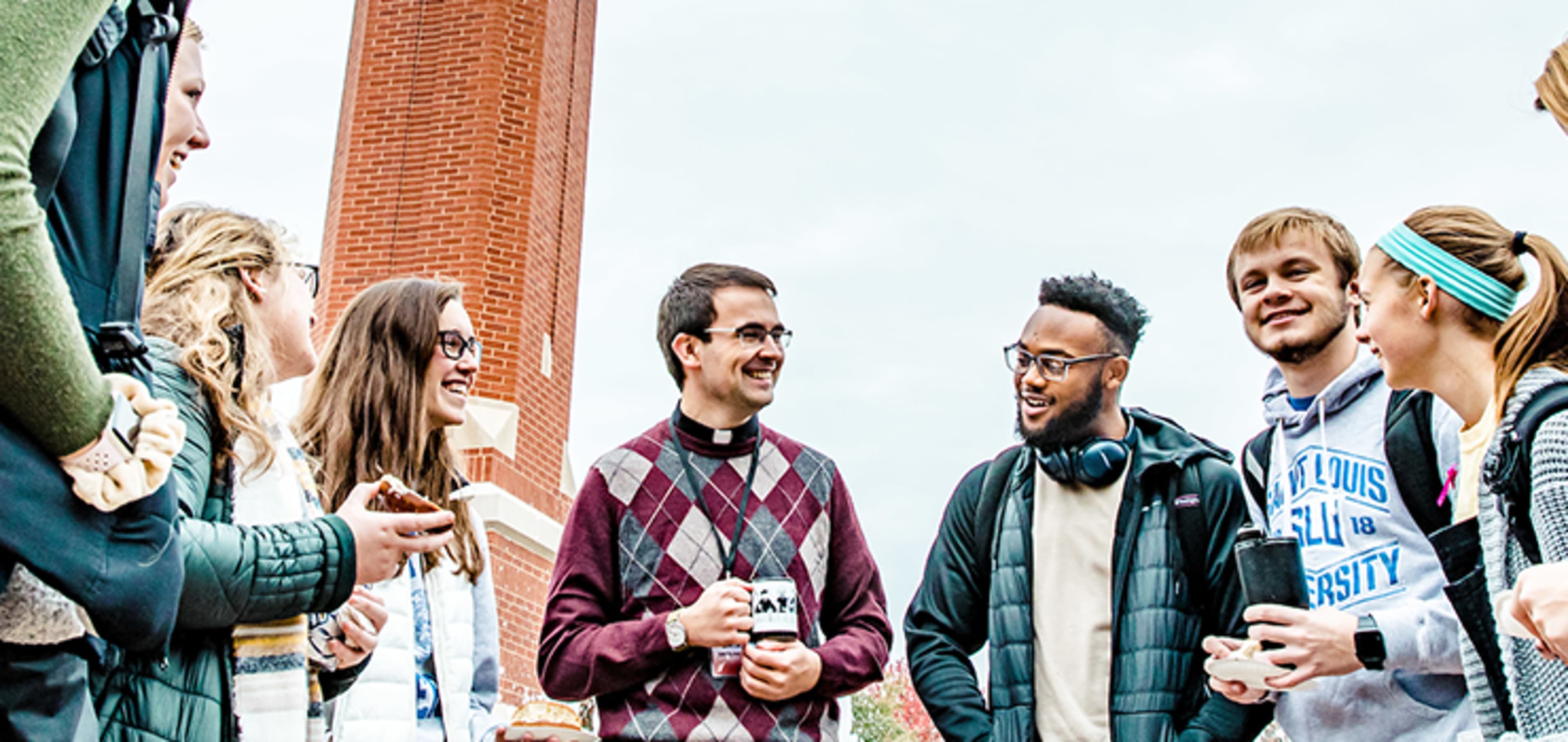 Group of students having a conversation